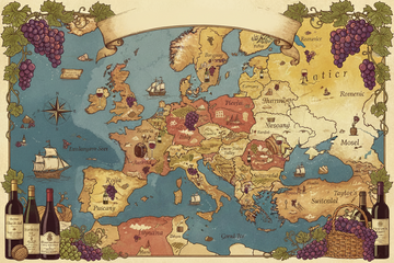 European Vineyards in a map