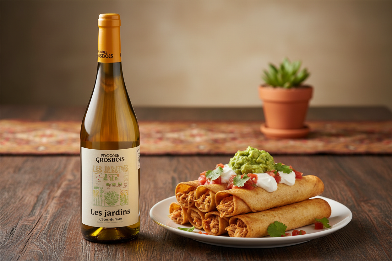 Flautas de pollo con Les Jardins