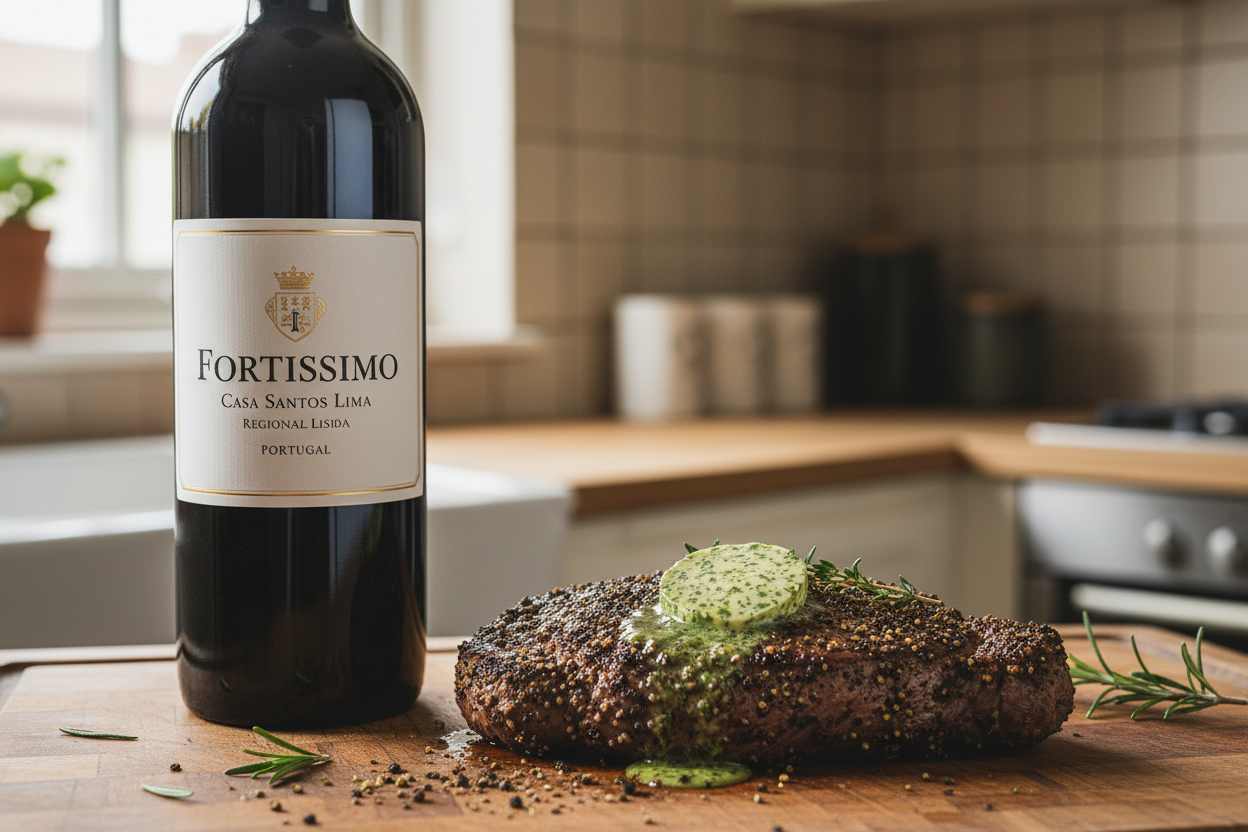 Fortissimo con carne con costra de pimienta