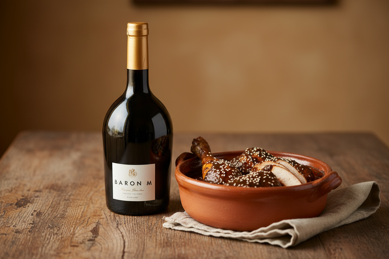 French Romance Malbec-Syrah con mole poblano