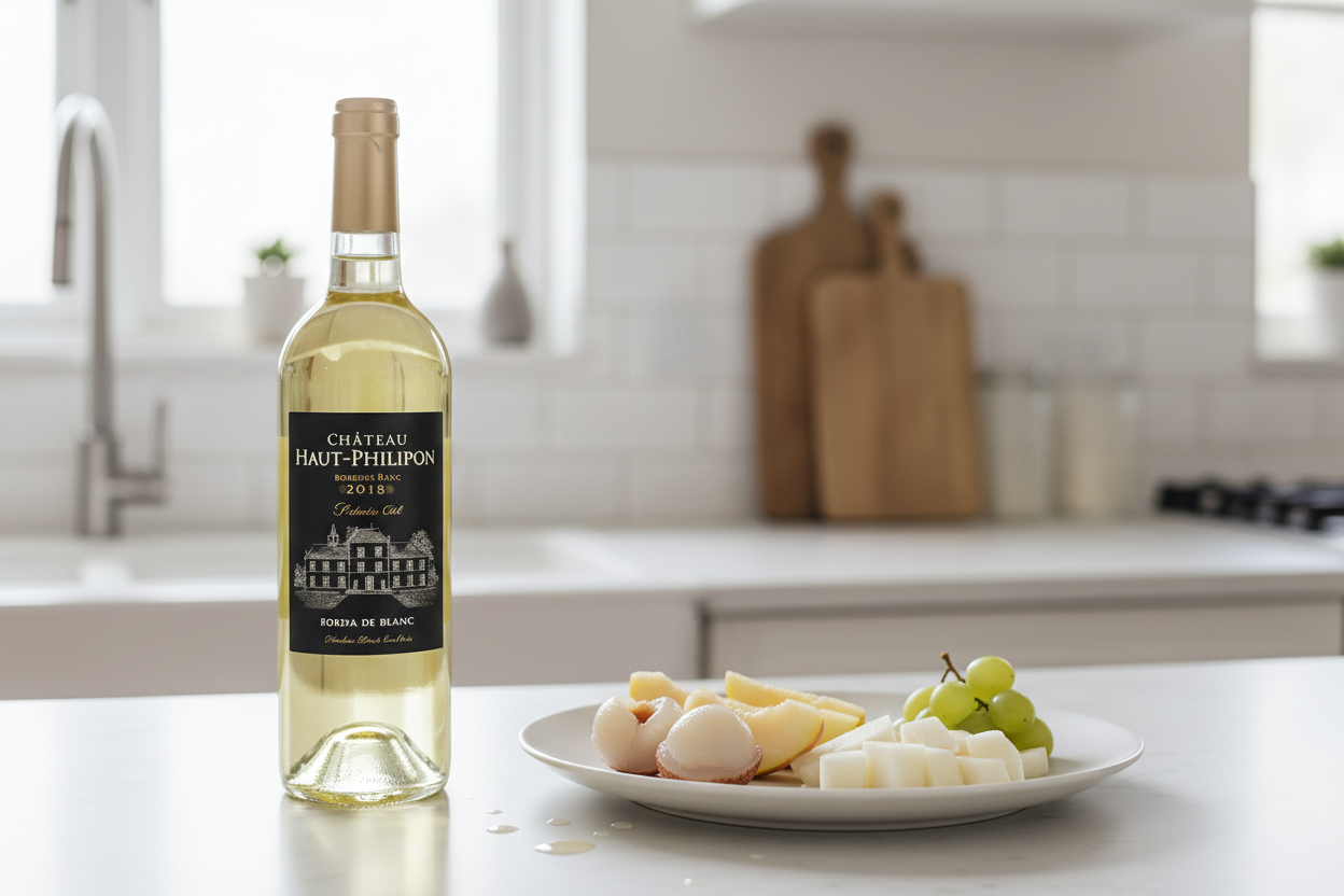 Frutas blancas con Château Haut Philippon