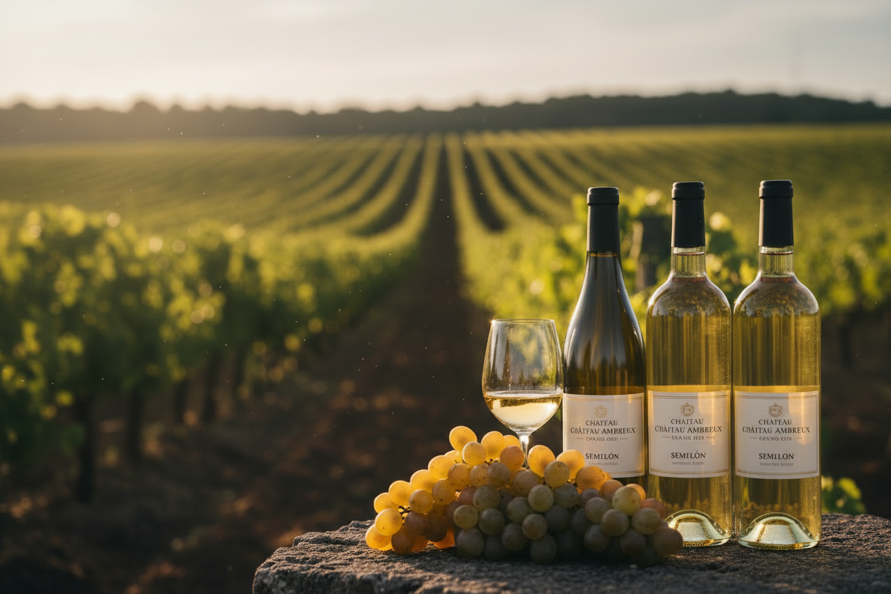 Uva Semillón y vinos con fondo de viñedoslider_item_HiMBLA