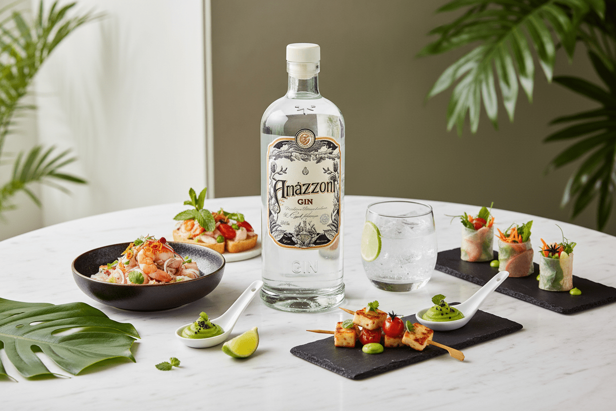 Ginebra Amazzoni Dry 750ml Artesanal, licor de Brasil - La Cava
