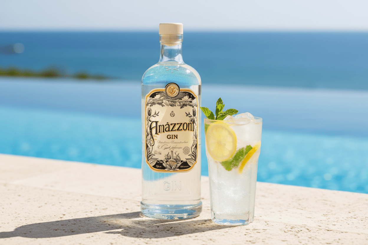 Ginebra Amazzoni Dry 750ml Artesanal, licor de Brasil - La Cavaslider_item_HiMBLA