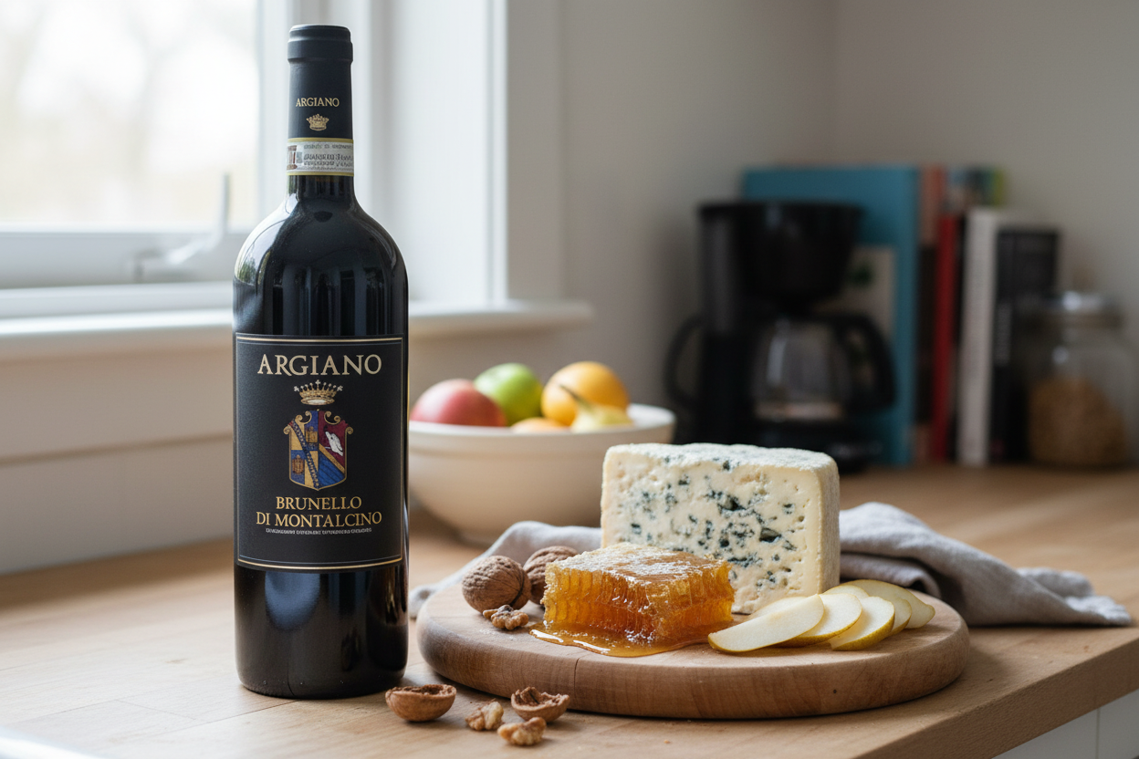 Gorgonzola picante con Brunello Magnum