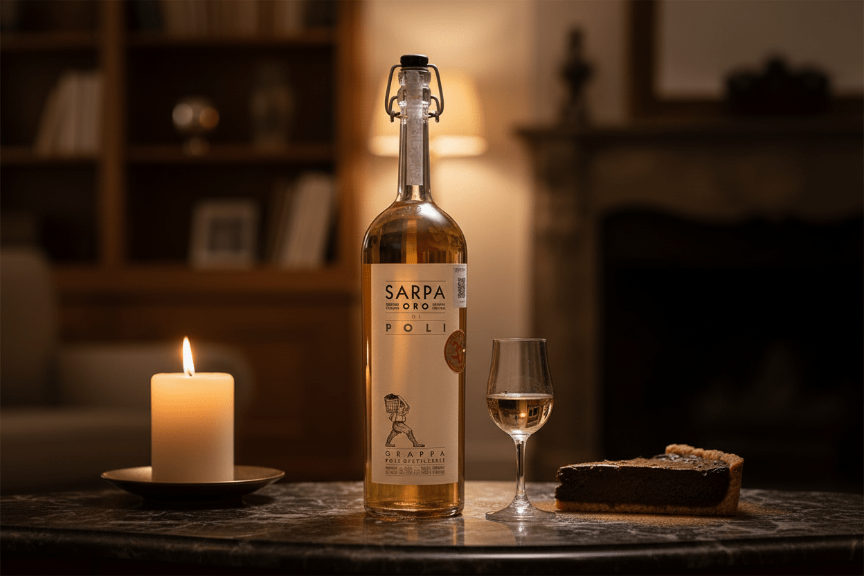 Grappa Poli Sarpa Oro Licor de Italia - La Cava