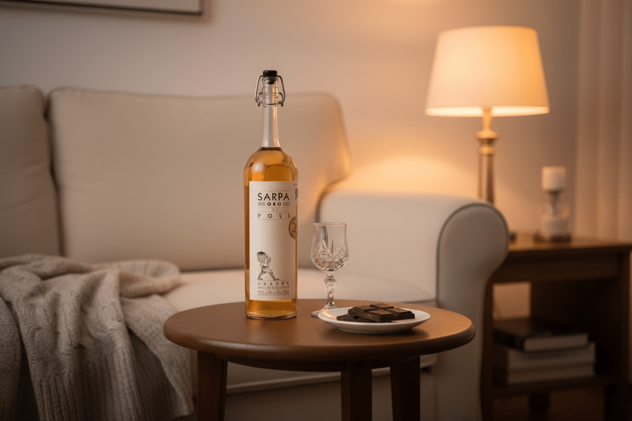 Grappa Poli Sarpa Oro Licor de Italia - La Cava