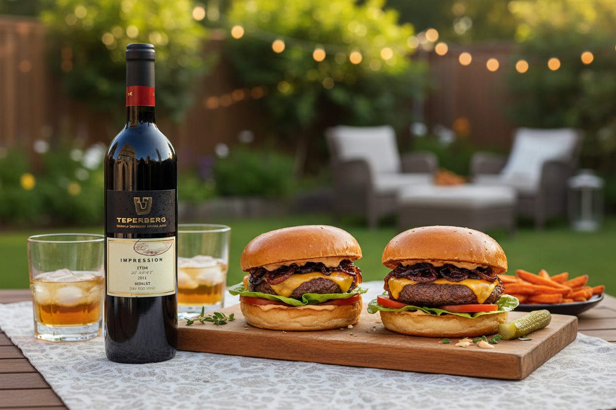 Hamburguesas gourmet con vino