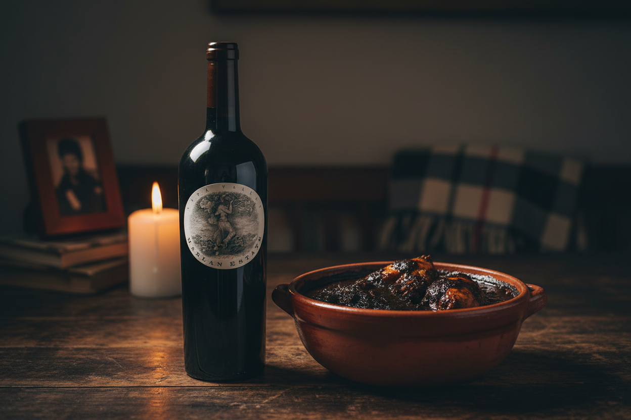 Harlan Estate con mole negro oaxaqueño