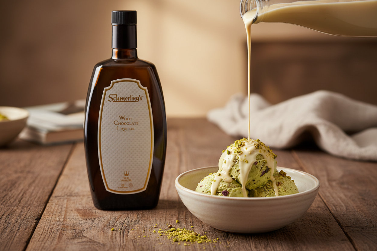 Helado de pistacho con Schmerling's White Chocolate