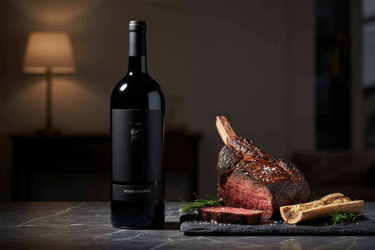 Gran Alma Negra Magnum 2018 con cortes de res dry aged - maridaje