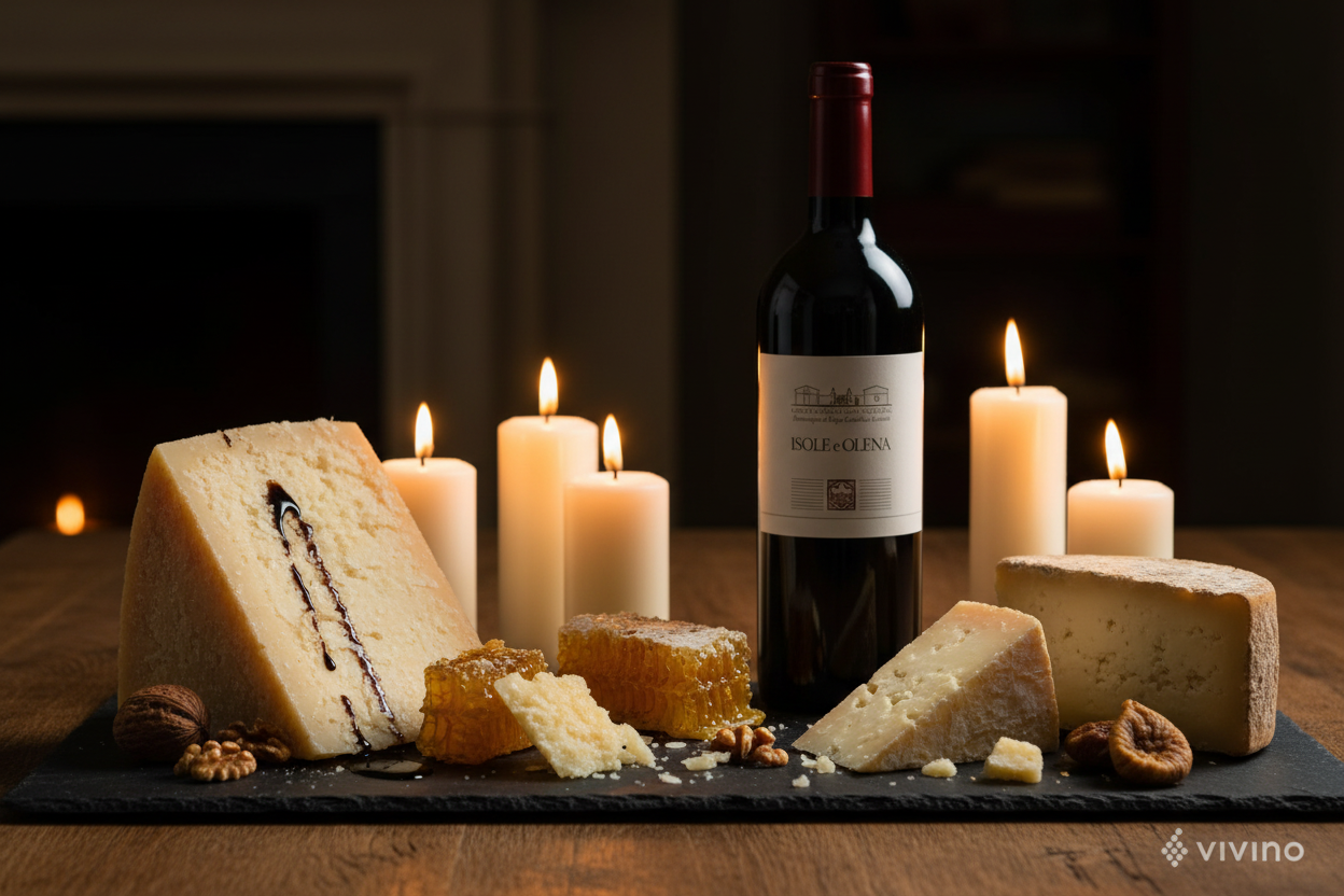 Chianti Classico Gran Selezione 2016 con Parmigiano Reggiano de larga guarda - maridaje