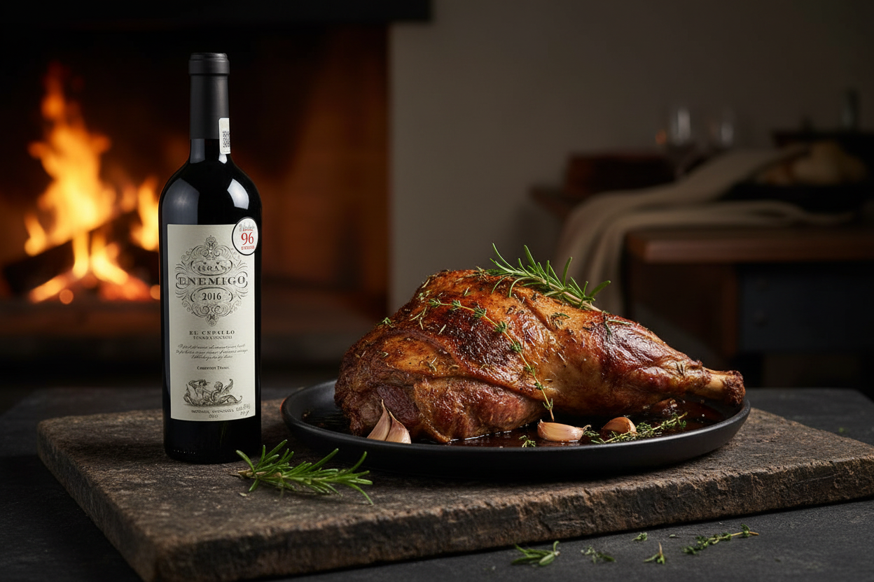 Gran Enemigo El Cepillo 2016 con cordero patagónico - maridaje