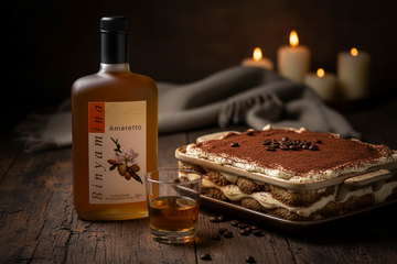 Binyamina Amaretto con tiramisú - maridaje