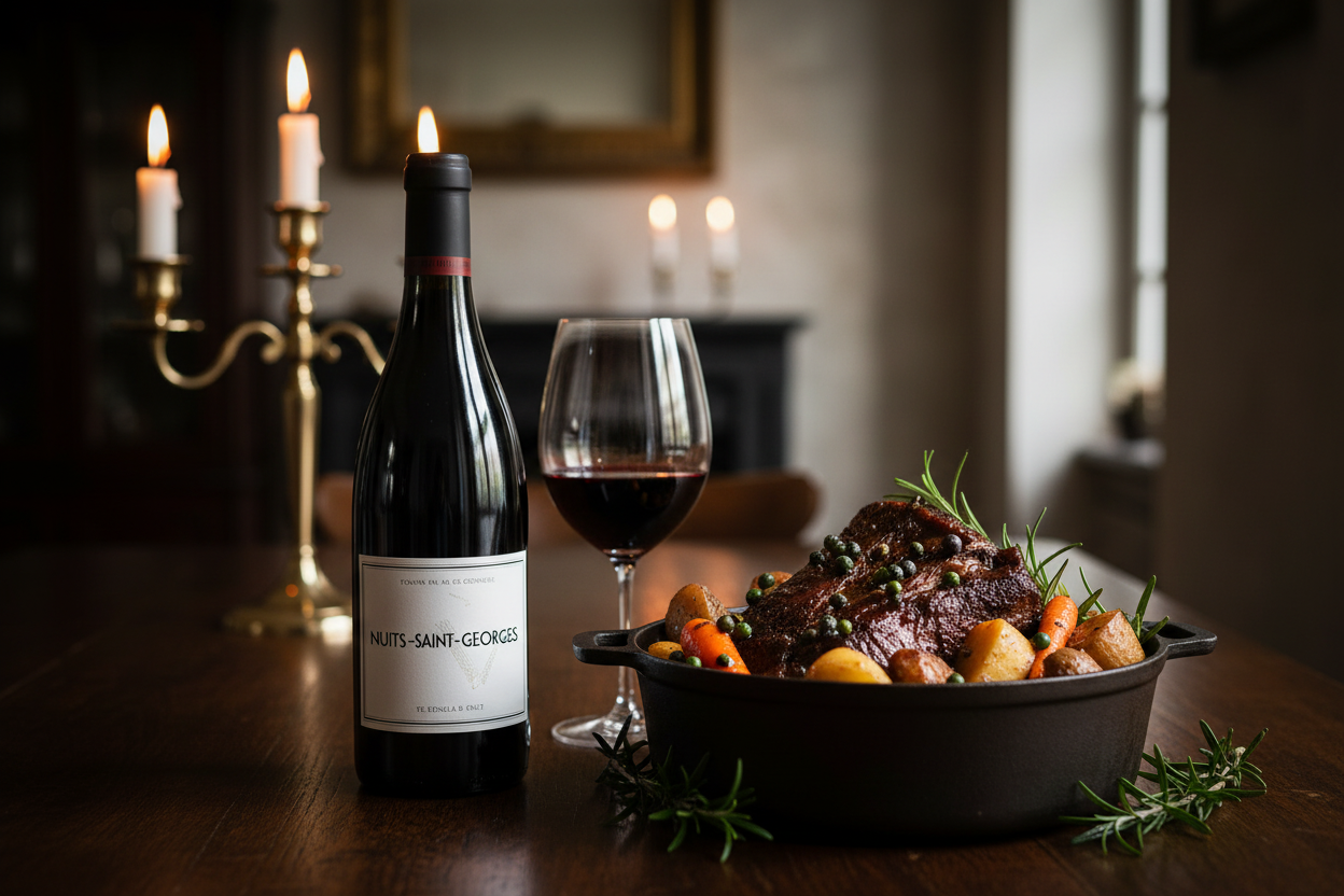 Maridaje Nuits-Saint-Georges 2019 con jabalí estofado