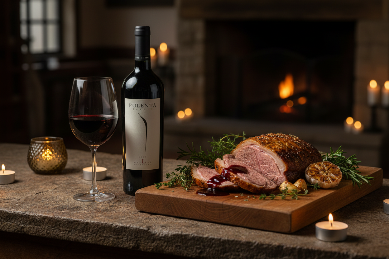 Maridaje Pulenta Gran Malbec con Cordero Patagónico