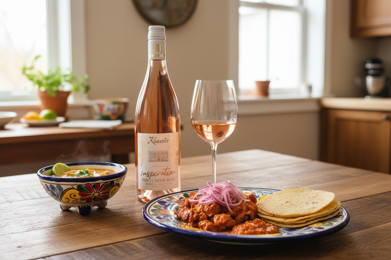 Maridaje Inspiration Pinot Noir Rosé con comida yucateca