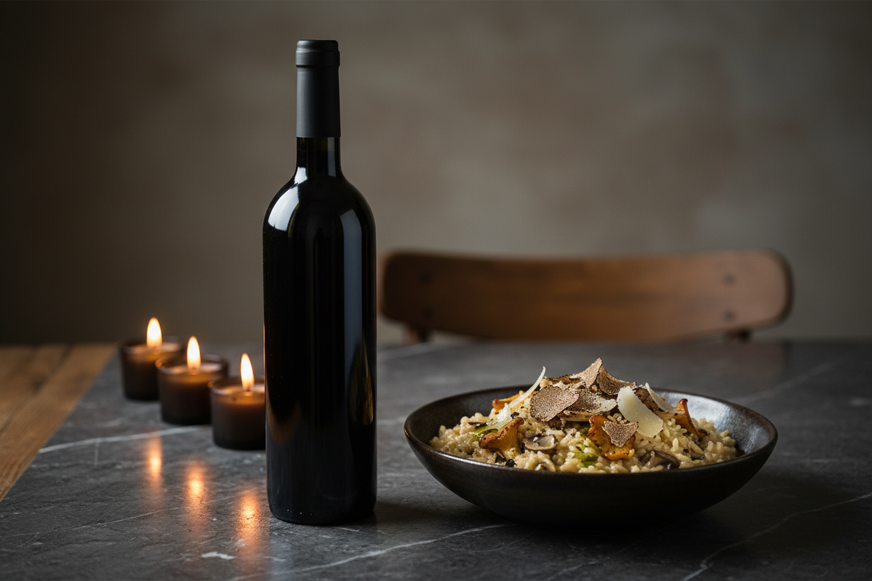 Alma Negra M. Blend 2016 con risotto de hongos y trufa - maridaje