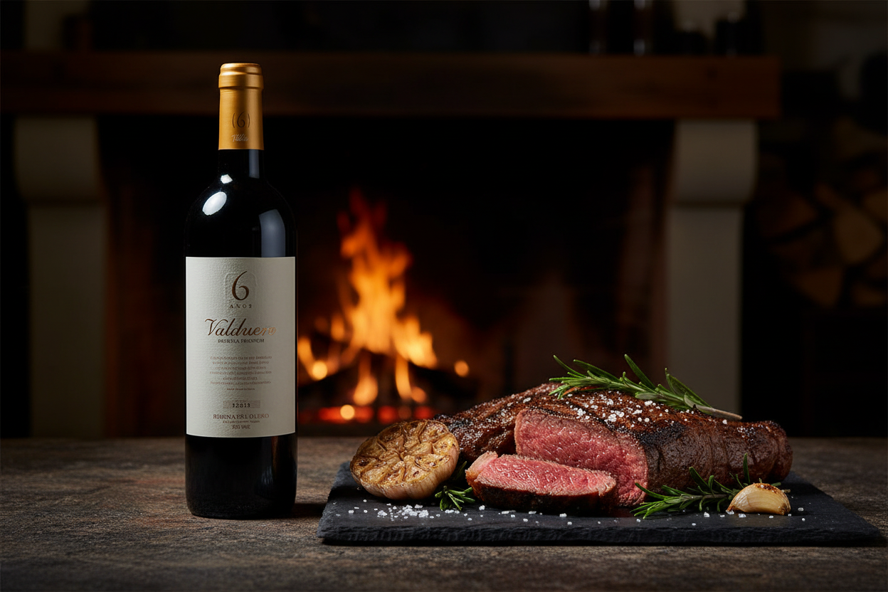Valduero Reserva Premium 2011 con carnes rojas a la brasa - maridaje
