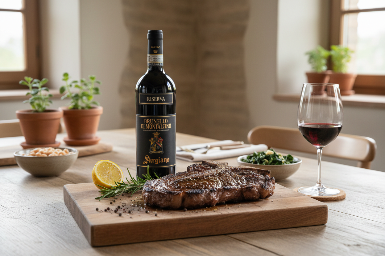 Maridaje Brunello di Montalcino Riserva 2019 con Bistecca alla Fiorentina