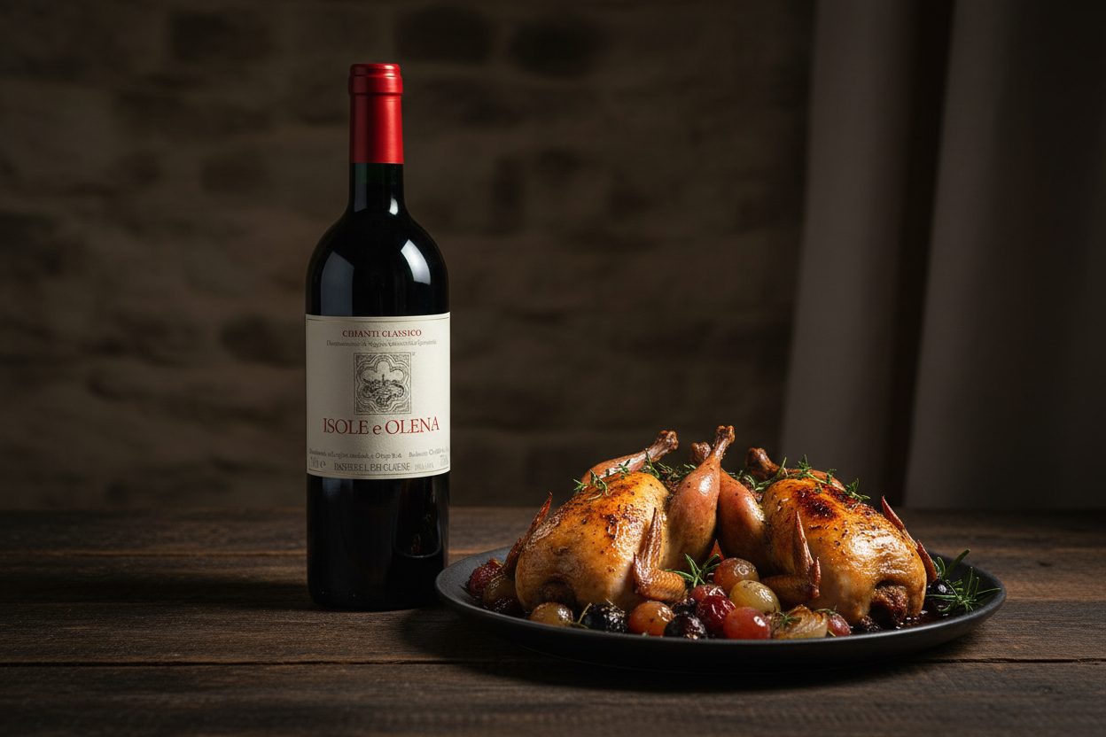 Chianti Classico 2021 con codorniz asada - maridaje