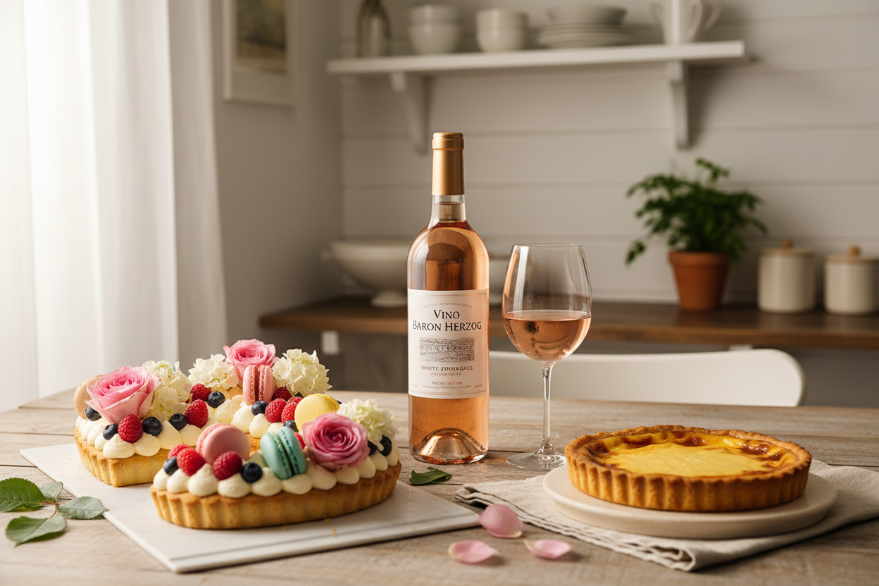 Maridaje Baron Herzog White Zinfandel con tartas de crema