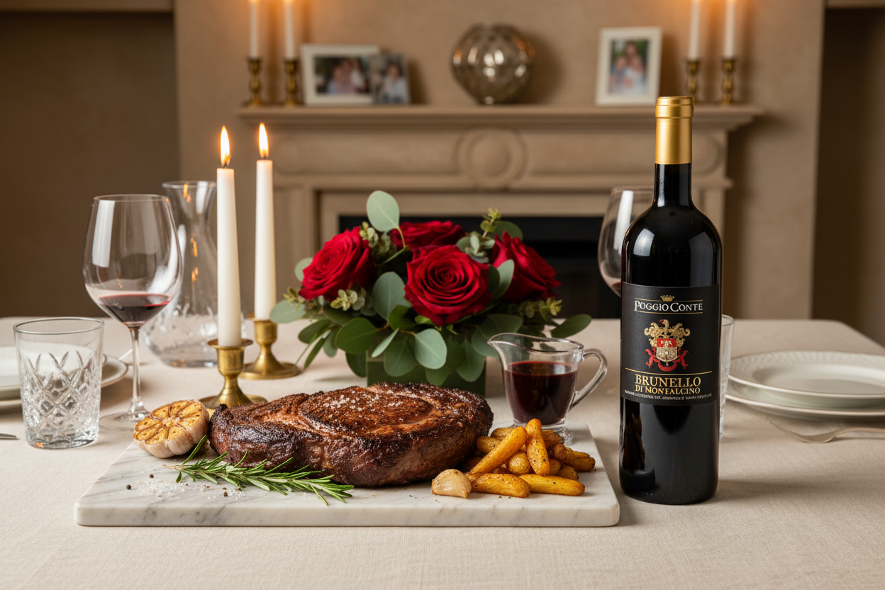 Maridaje Brunello di Montalcino Riserva 2016 con cortes de res premium al punto