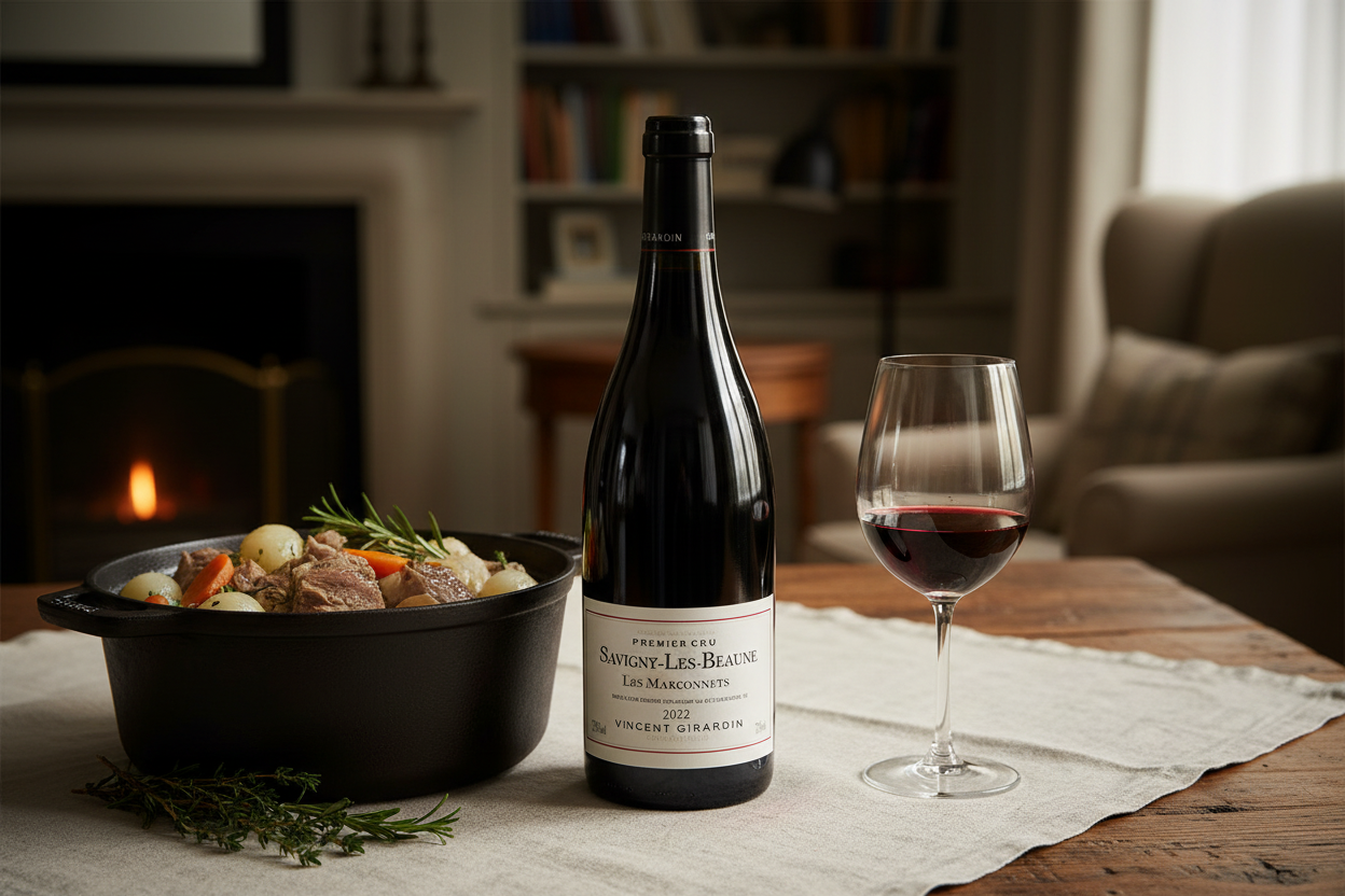 Maridaje Savigny-lès-Beaune 2022 con estofado de ternera ligero