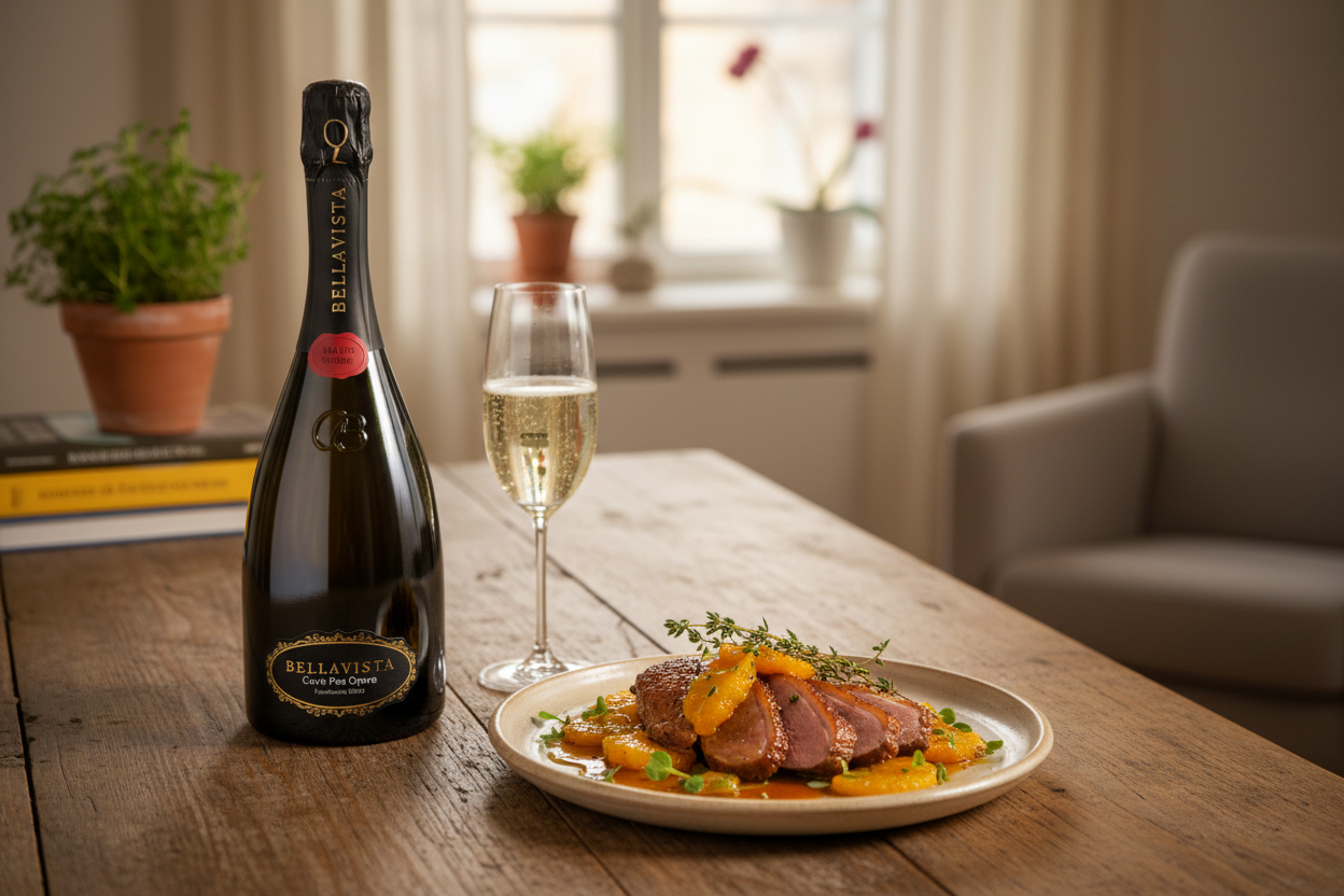 Maridaje Teatro alla Scala Brut Magnum 2020 con pato a la naranja