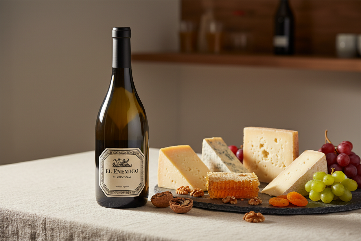 El Enemigo Chardonnay 2021 con quesos de pasta dura Comté y Gruyère - maridaje