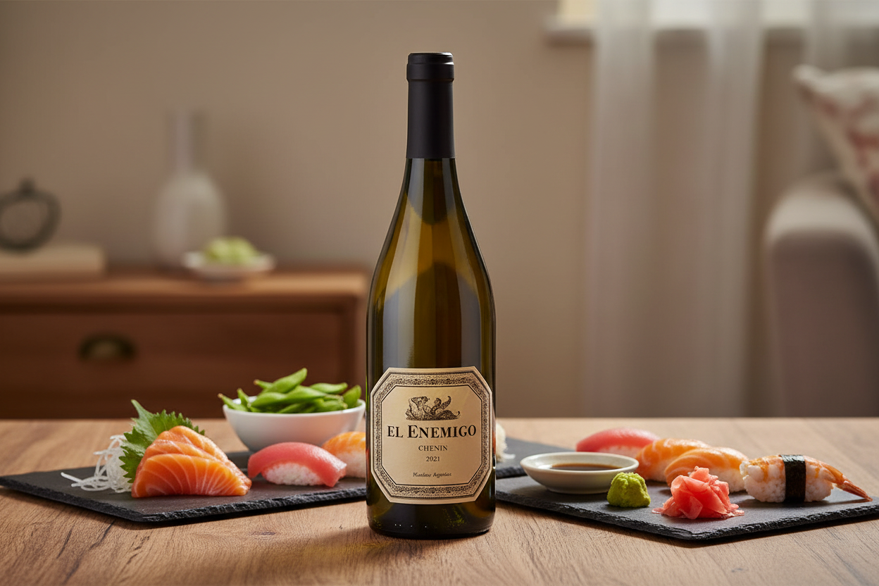 El Enemigo Chenin Blanc 2021 con mariscos frescos y cocina japonesa - maridaje
