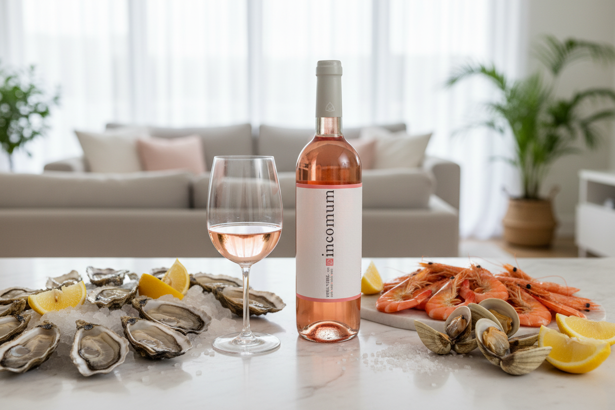 Maridaje Incomum Rosé con Mariscos Frescos