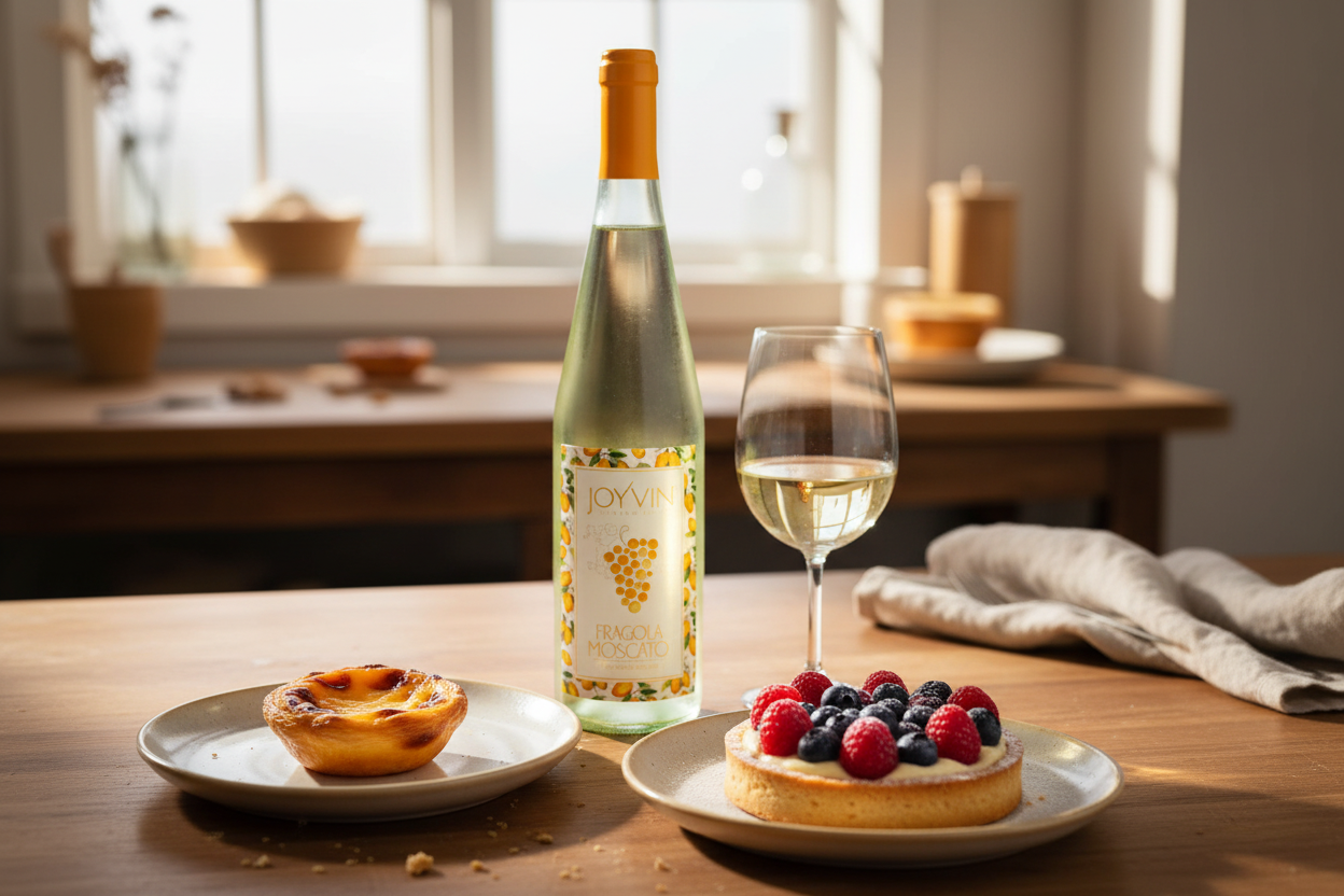 Maridaje Kosher Joyvin Moscato Mango con tartas de crema