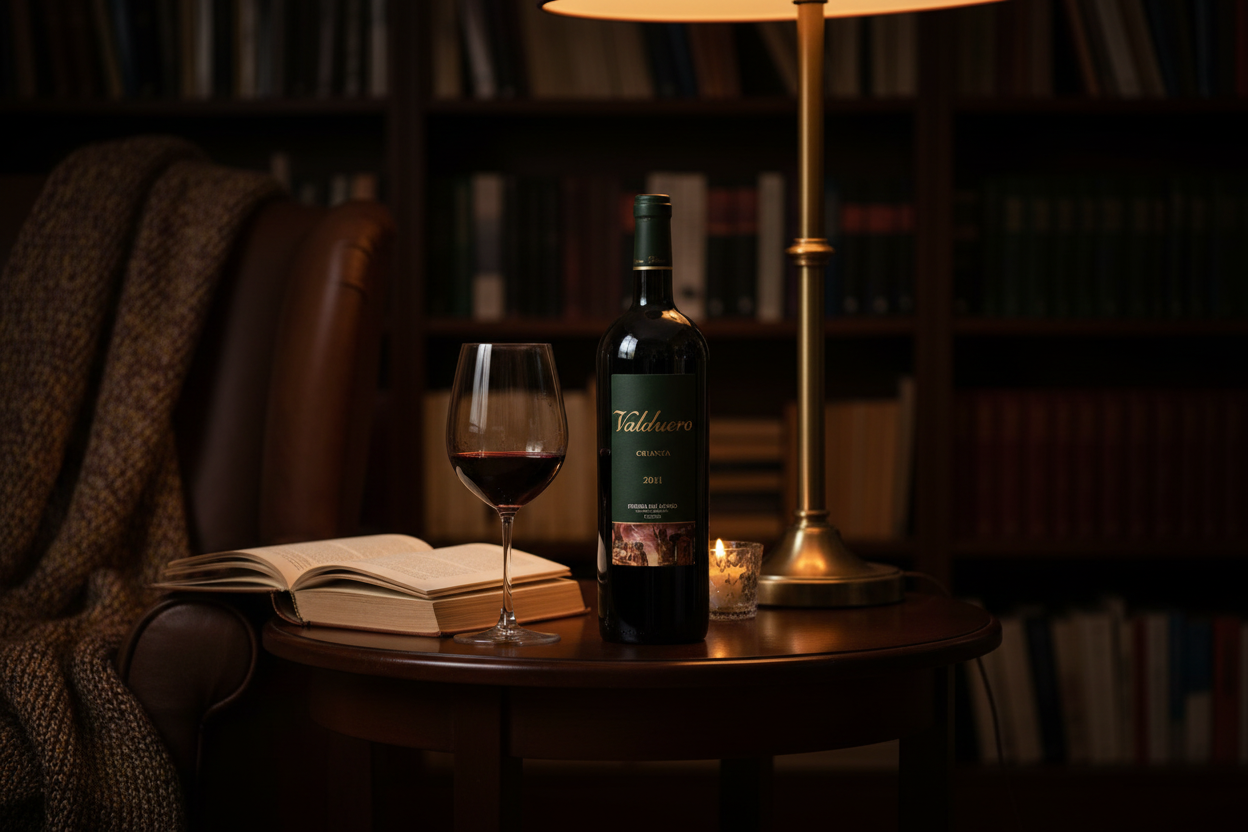 Valduero Crianza 2011 en sala de lectura - lifestyle