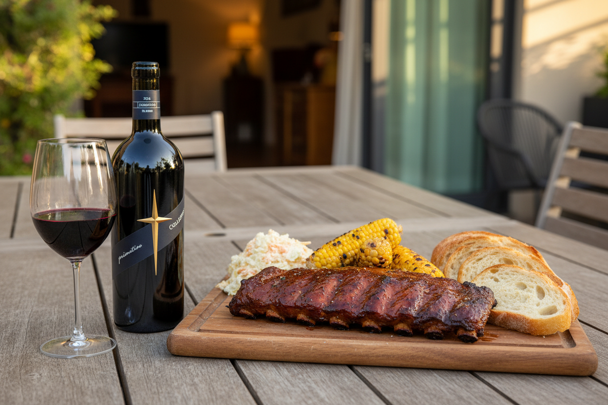 Maridaje Primitivo Collefrisio con costillas de cerdo