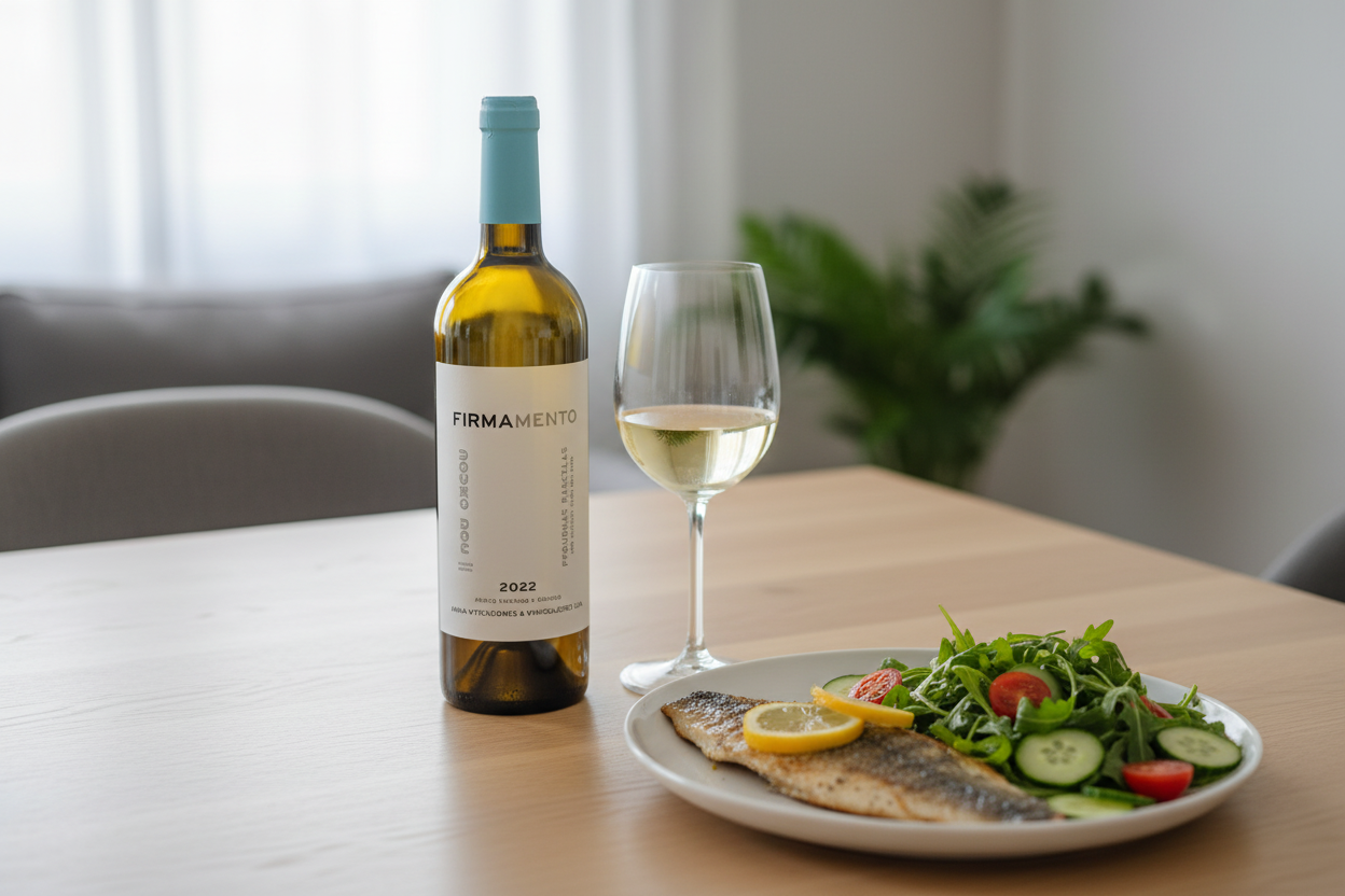 Maridaje Firmamento Blanco con Pescado a la Plancha y Ensalada Fresca