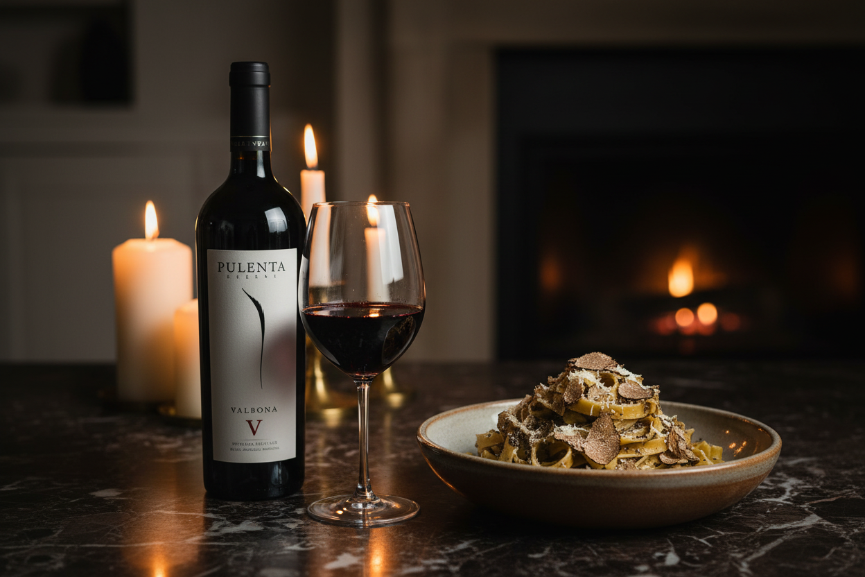 Maridaje Pulenta Estate Red Blend con Pastas con Salsas Trufadas