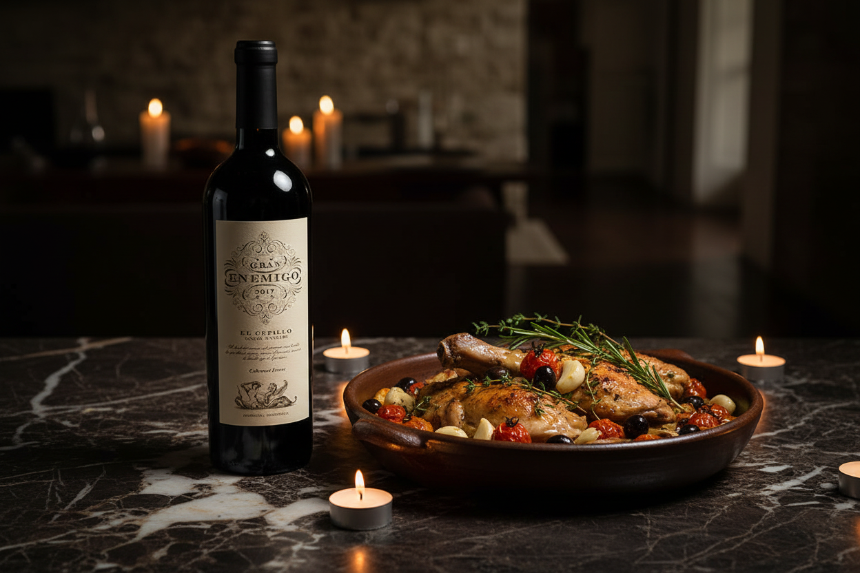 Gran Enemigo El Cepillo 2017 con conejo estofado - maridaje