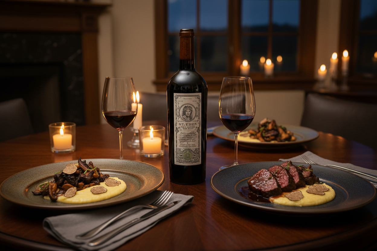 Maridaje Bond St. Eden Cab wagyu braseado con trufa en casa