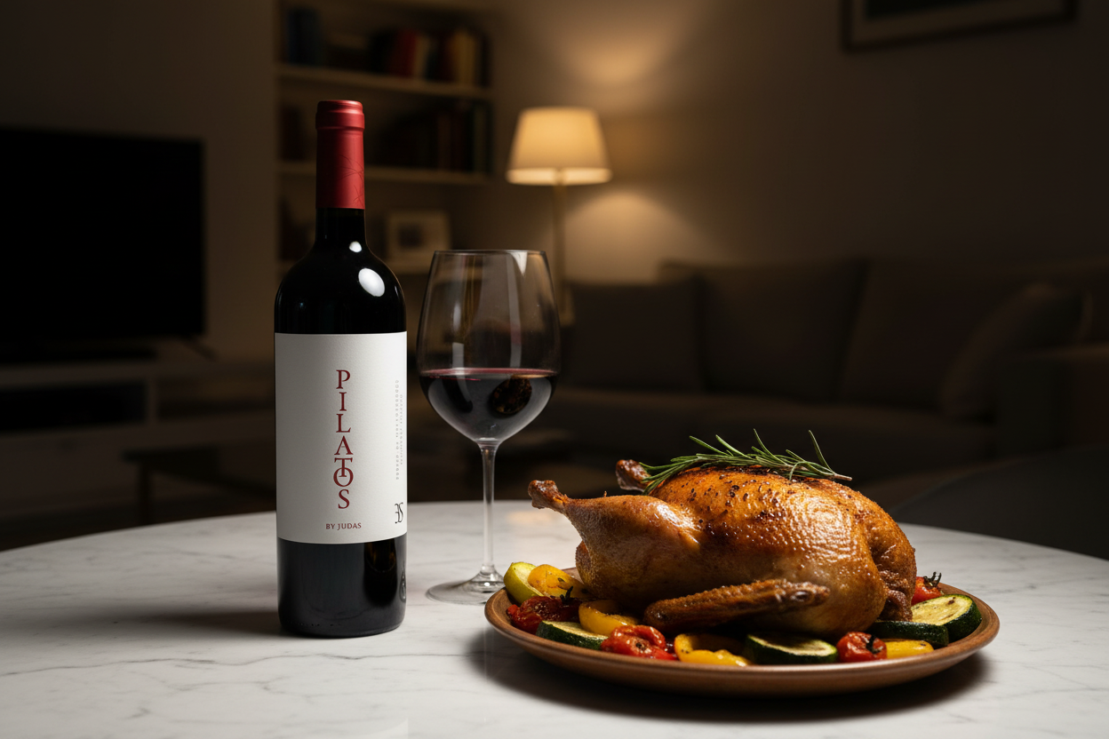 Maridaje Pilatos Malbec con Aves y Vegetales Asados