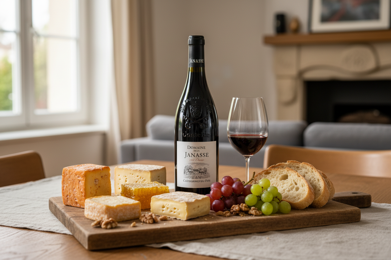Maridaje Châteauneuf-du-Pape Chaupin 2022 con quesos de pasta blanda y corteza lavada