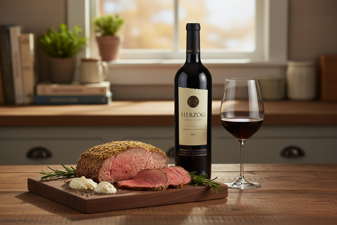 Maridaje Herzog Napa Valley Cabernet con Prime Rib y Wagyu