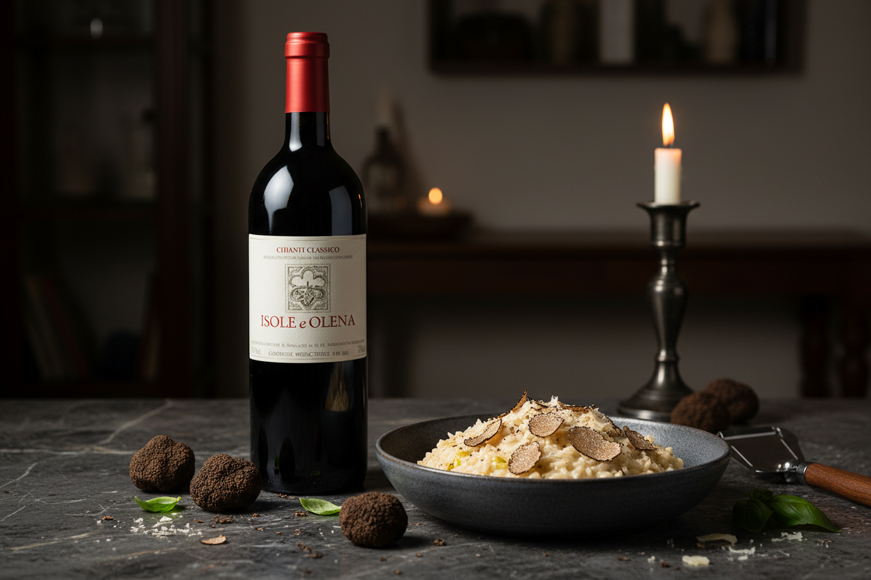 Chianti Classico Magnum 2021 con risotto de trufa negra - maridaje