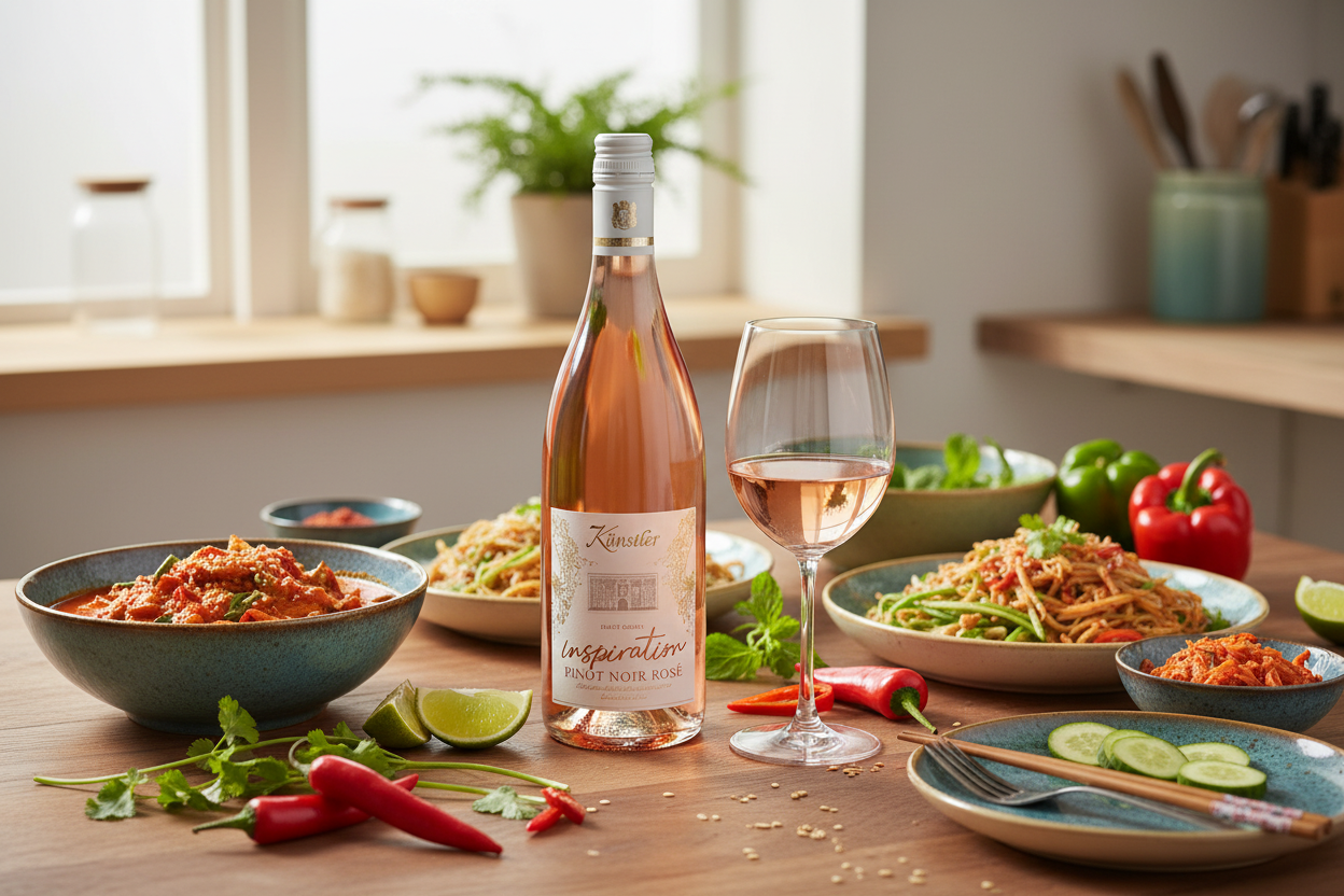 Maridaje Inspiration Pinot Noir Rosé con comida picante