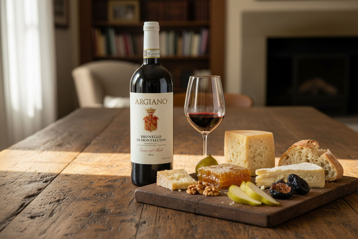 Maridaje Brunello di Montalcino Vigna del Suolo Magnum 2018 con quesos maduros Pecorino Toscano