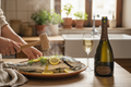 Maridaje Alma Assemblage 1 Extra Brut con branzino a la sal