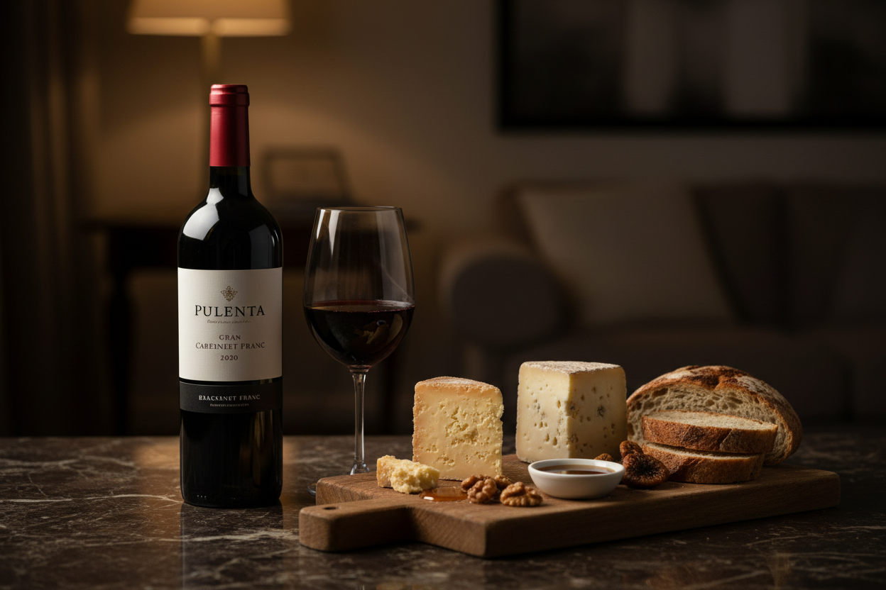 Maridaje Pulenta Gran Cabernet Franc con Quesos Curados