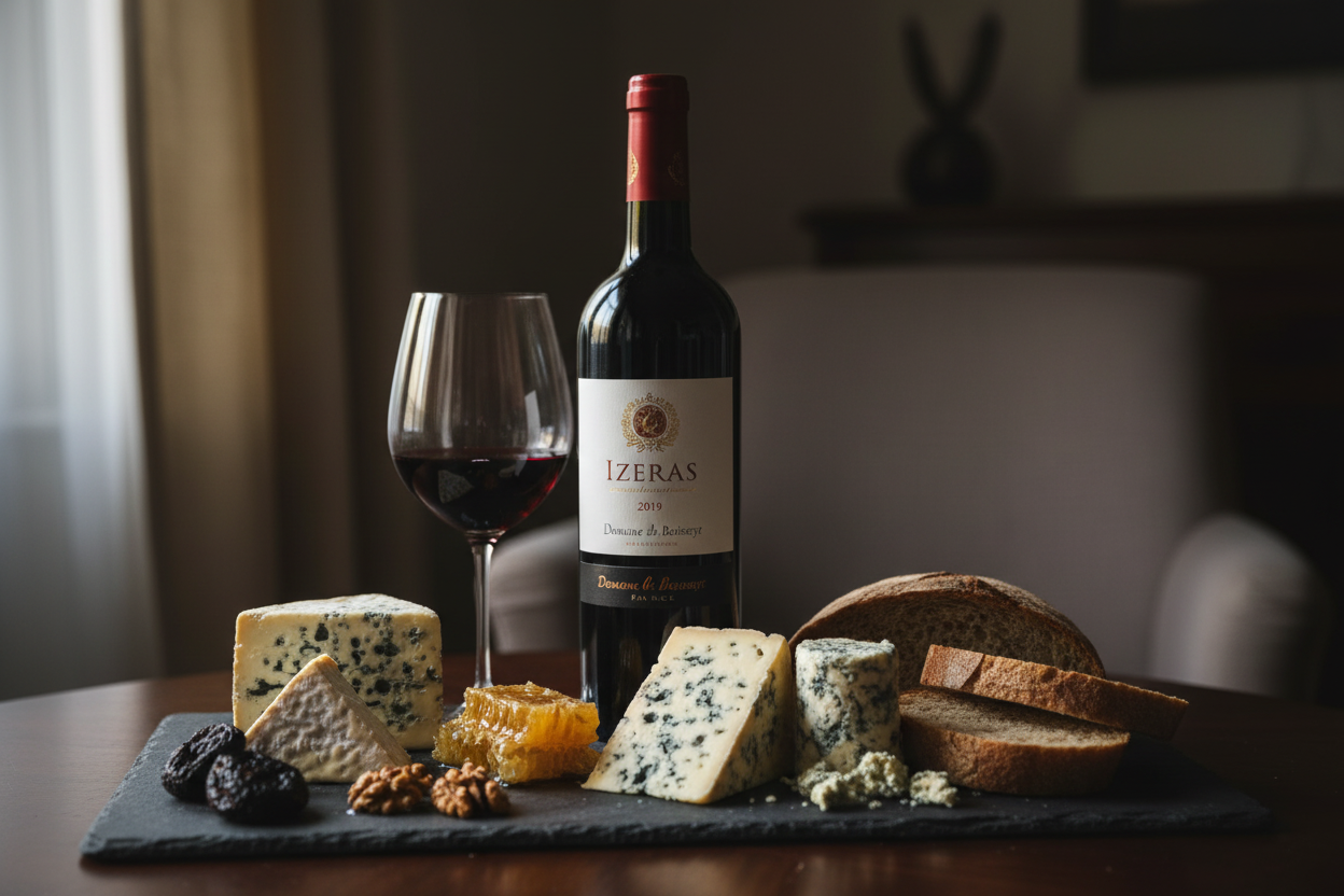 Maridaje Izeras 2019 Domaine de Boisseyt con quesos azules fuertes Roquefortslider_item_HiMBLA