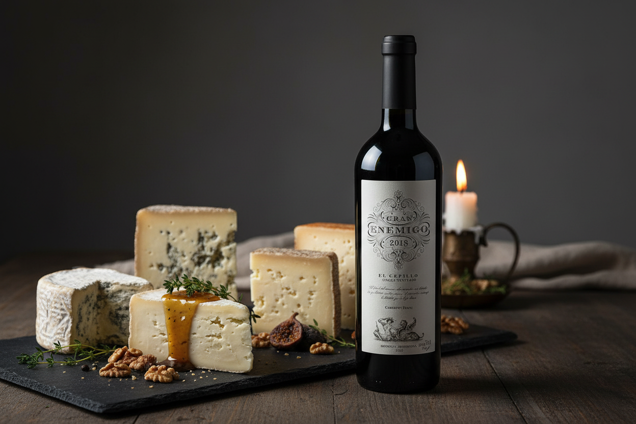 Gran Enemigo El Cepillo 2018 con quesos de cabra maduros - maridaje