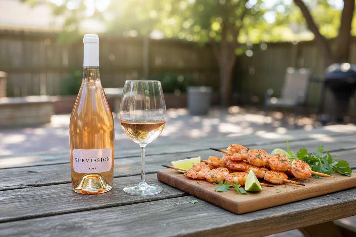 Submission Rosé - Maridaje con Brochetas de Camarón